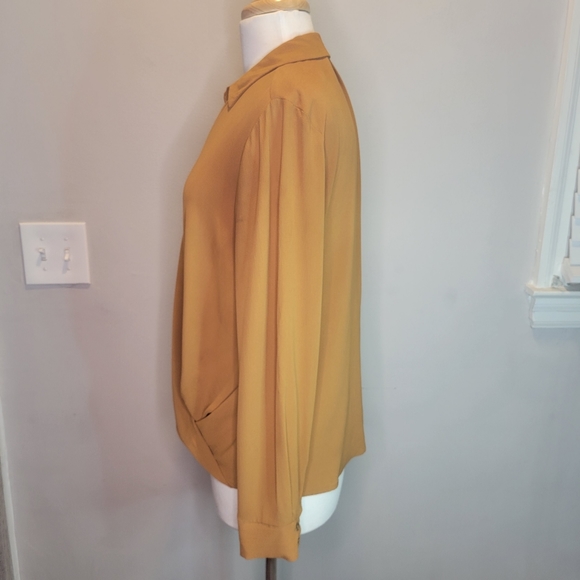 All in Favor Twisted Button Down Shirt, Mustard - Picture 5 of 9